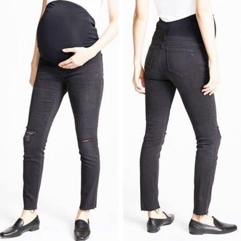 Madewell Over the Belly Skinny Jeans in Black Sea